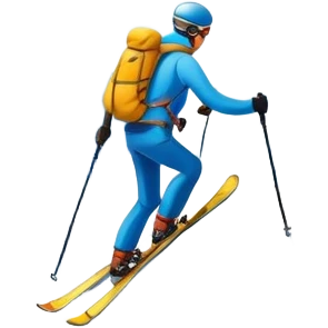 Ski Touring climbing the mountain  emoji