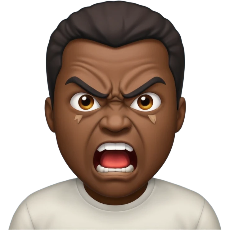 angry shouting black man emoji