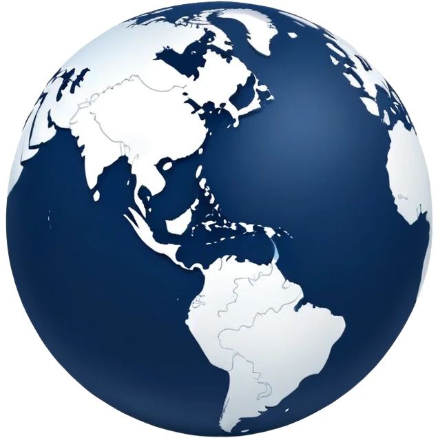 Minimalist Earth globe with continents shaped precisely to form the number 812, clean simple design, iOS style emoji