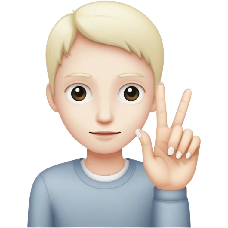 with fingers white emoji