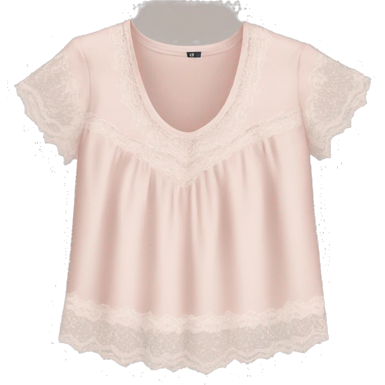 light pink top with lace emoji