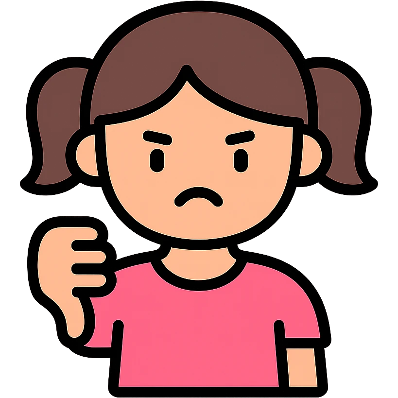 colored icon of a girl showing thumbs down emoji