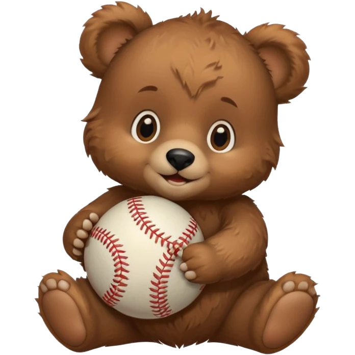 Baby bear with baseball emoji