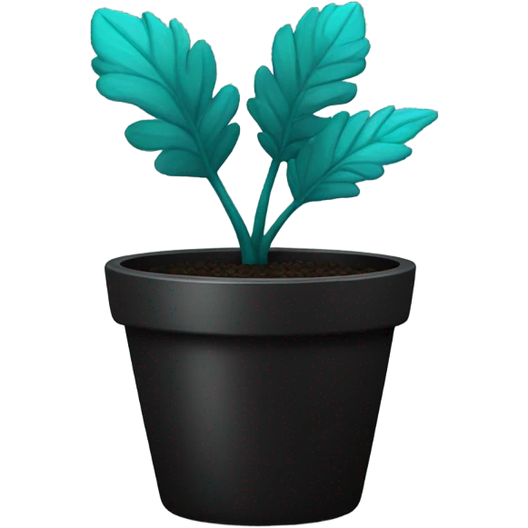 teal plant in black pot emoji
