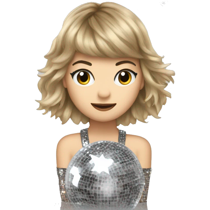 Taylor swift as a mirrorball emoji