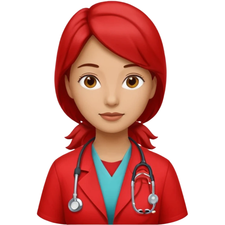 woman doctor with red uniform emoji