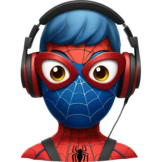 spiderman wearing headphones emoji