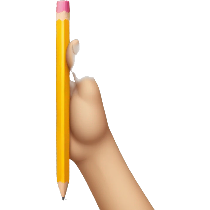 hand holding a big pencil emoji