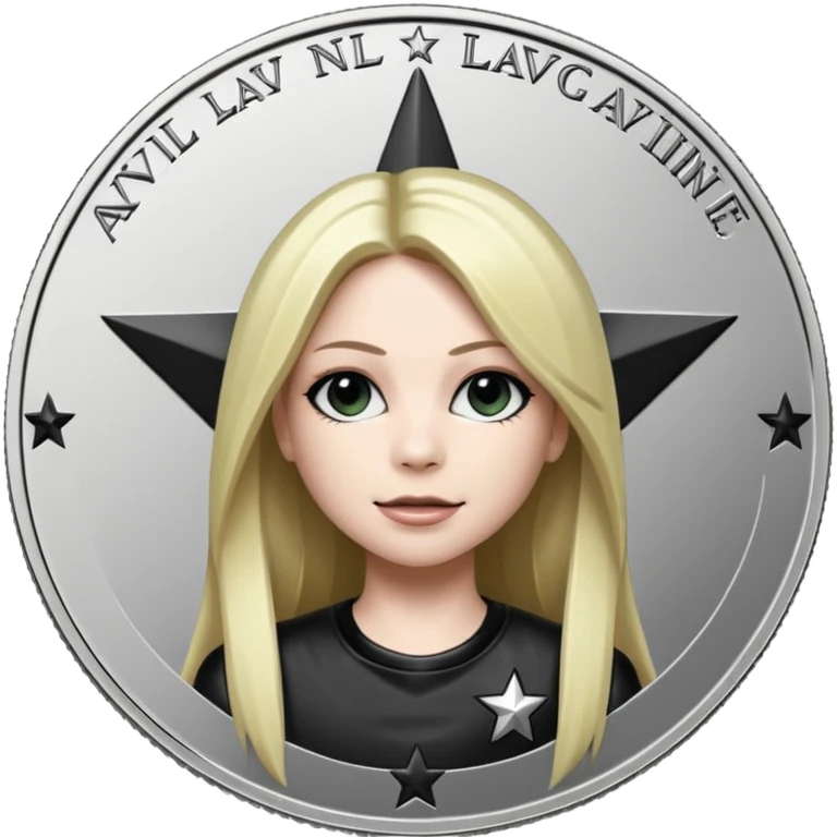 Avril Lavigne's black star silver coin emoji
