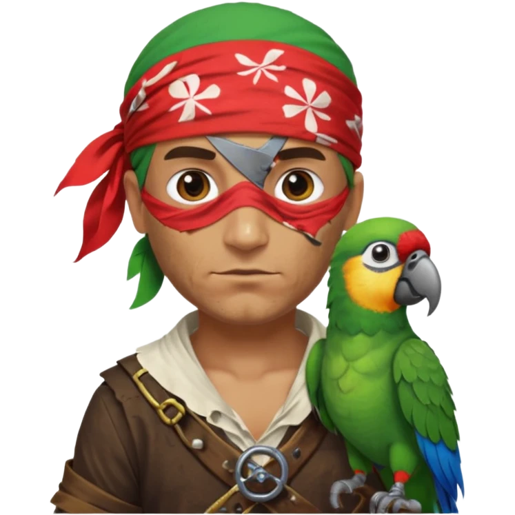 pirate and parrot emoji