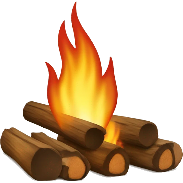 Camp fire with logs for seats emoji