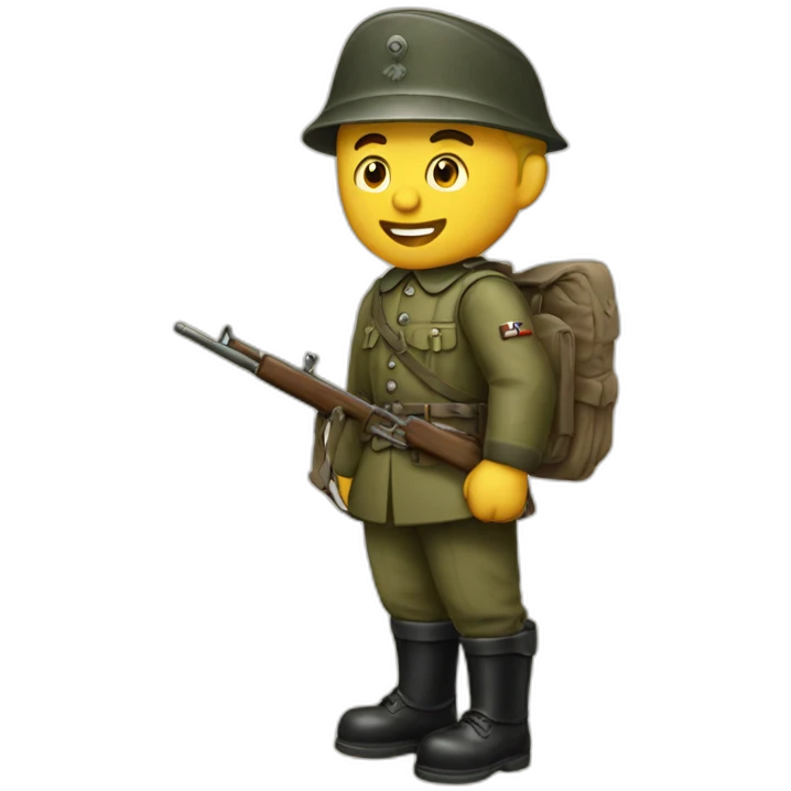 German vintage soldier doing his job emoji