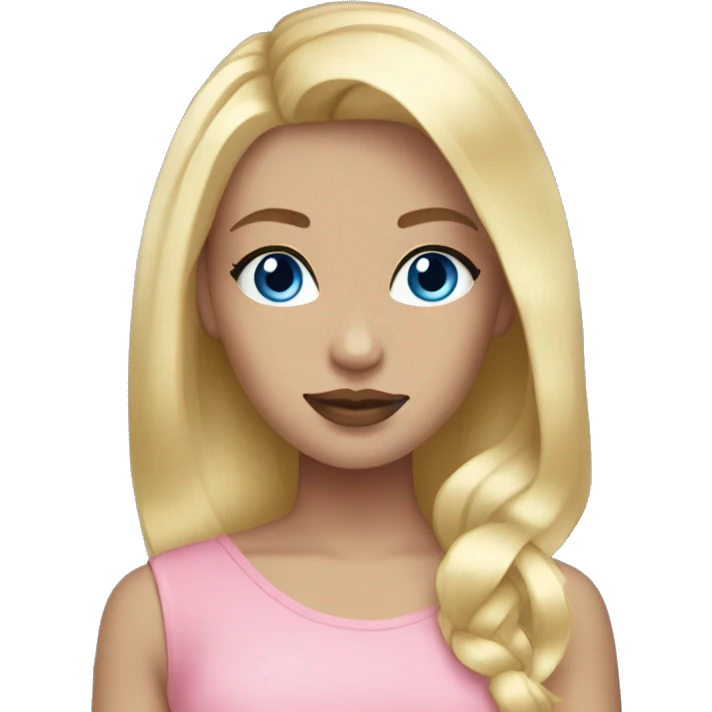 Girl Blonde hair blue eyes pink lips emoji