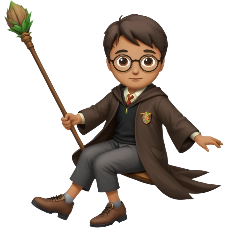 Harry potter flying on a broomstick emoji