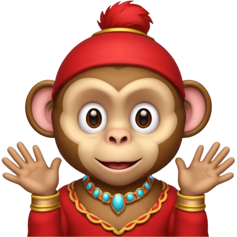 circus monkey wear red clothes emoji