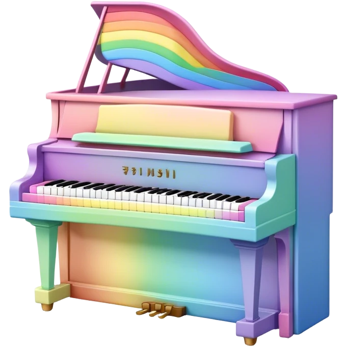 Pastel rainbow piano emoji