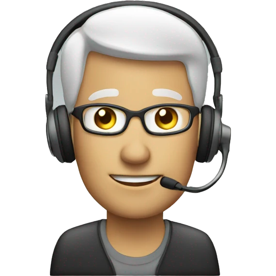 A man calling with a headset emoji