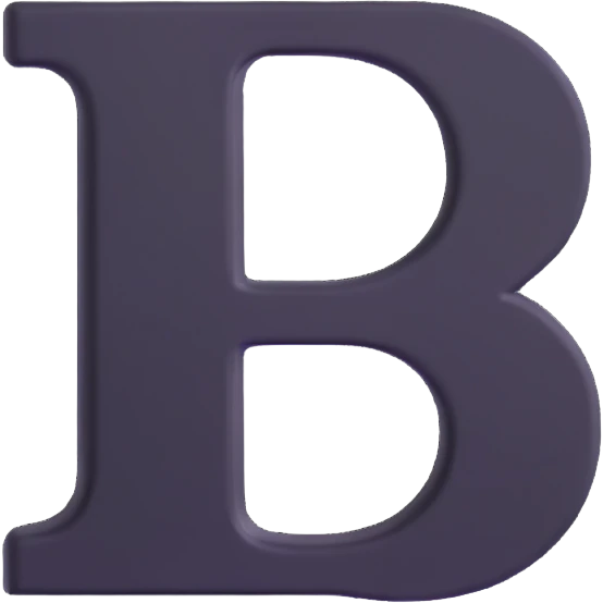 playful rounded letter B emoji