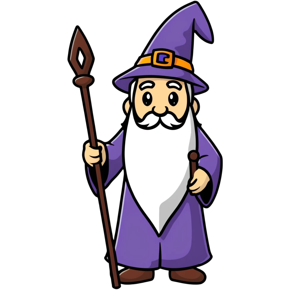 unique wizard cartoon sticker emoji