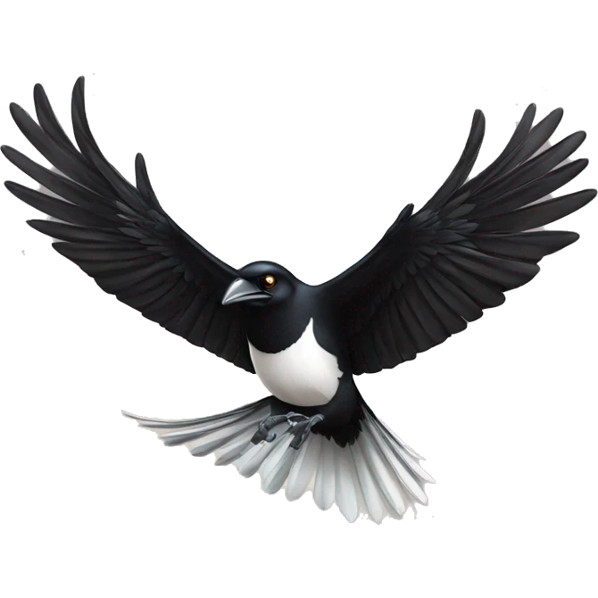 Angry Australian magpie swooping front on emoji