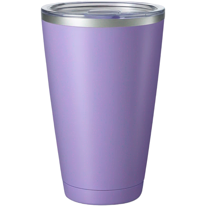 Light purple tumbler without face with a lid emoji