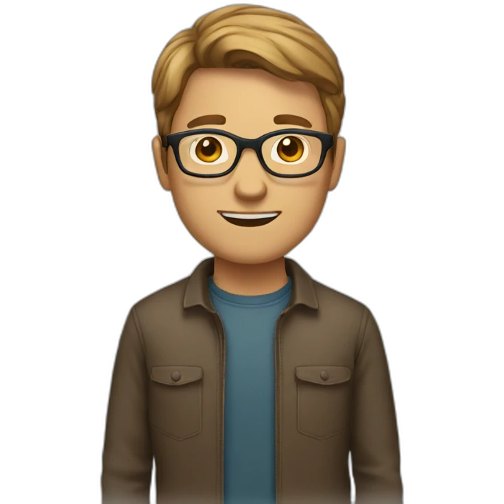 men light brown hair face with round glasses emoji