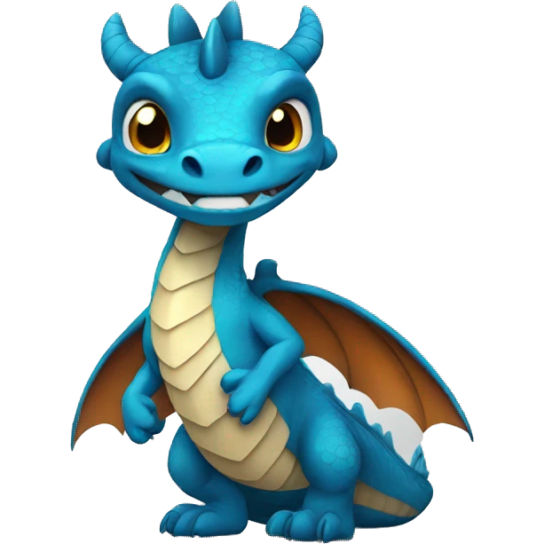 dragon azul hola emoji