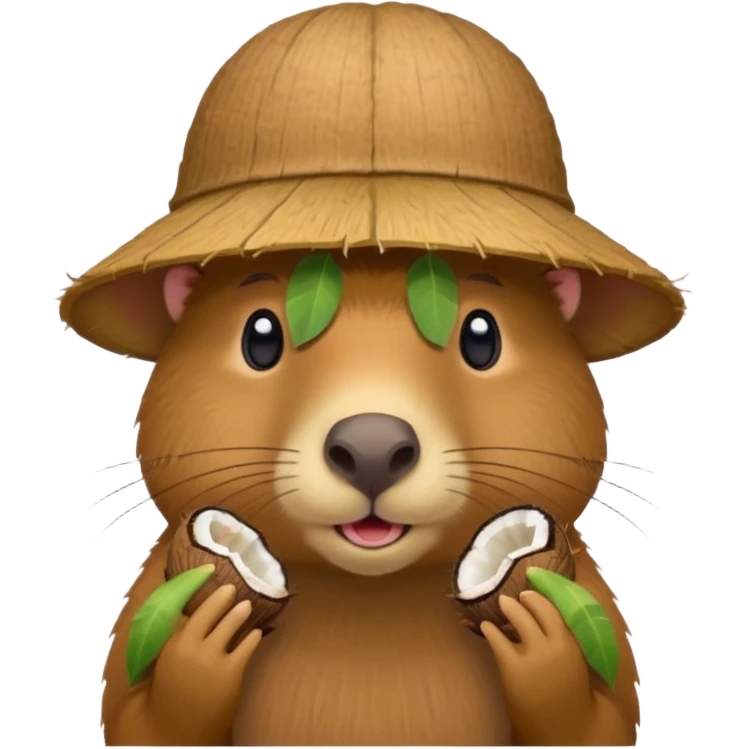 capybara with coconut shell hat emoji