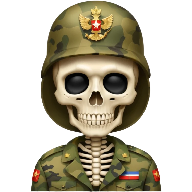 generate a realistic skeleton in Russian military camouflage emoji