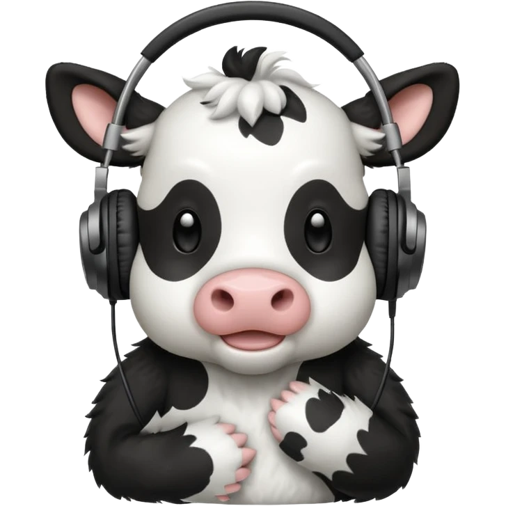 cute cow with headphones emoji