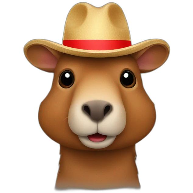 Capibara con sombrero de navidad emoji