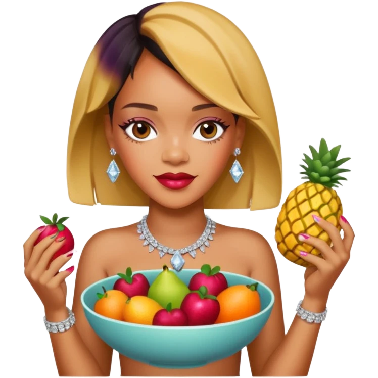 rihanna diamond aber statt mit diamond mit einer brine der frucht emoji