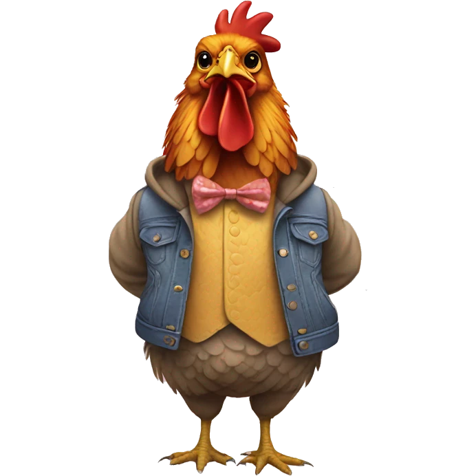 Chicken wearing clothes  emoji