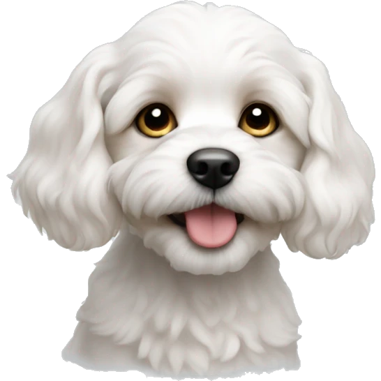 White Cavachon puppy  emoji