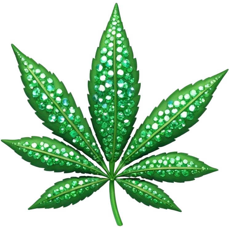 Sparkly marijuana emoji