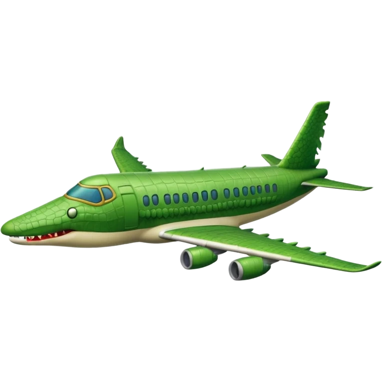 Un avion con cabina de cara de cocodrilo emoji