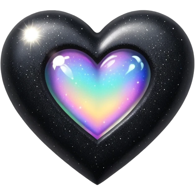 Black rainbow glitter heart  emoji