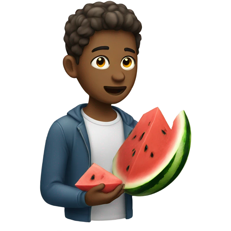 Person eating watermelon emoji