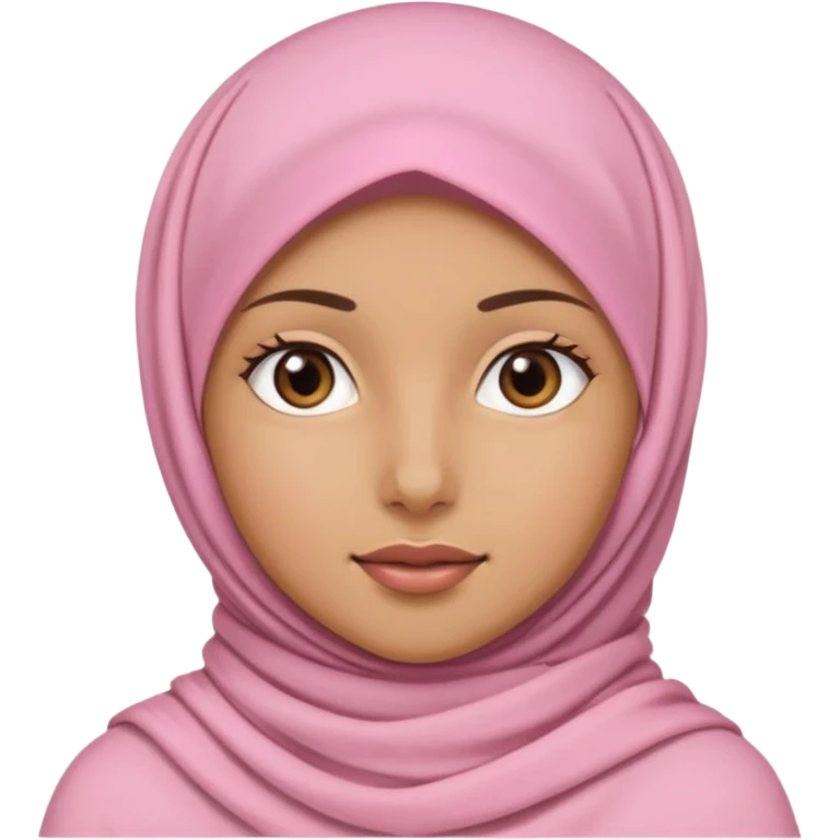 بنت ذات بشره حنطيه محجبه لابسه وردي فاتح emoji