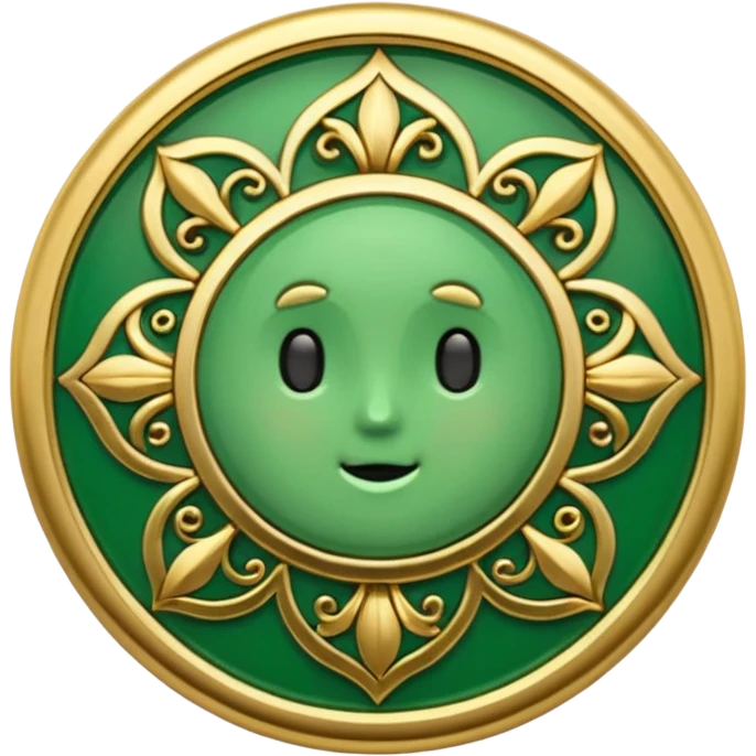 pin with golden and green colours emoji
