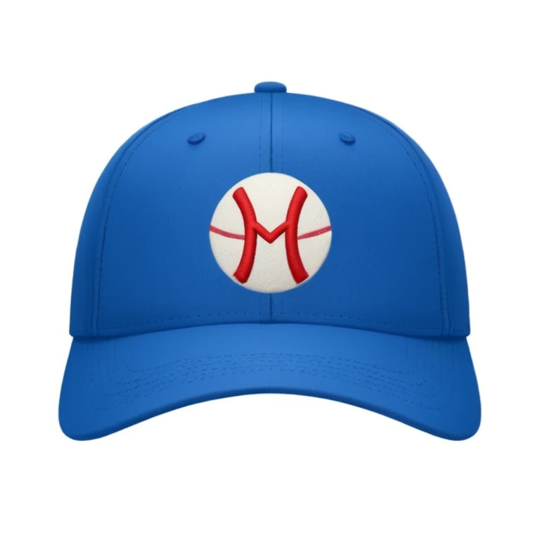 A baseball hat written  emoji
