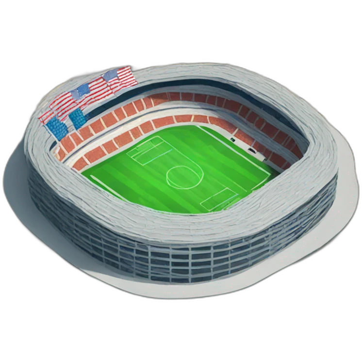 Stadium with flags and screen emoji