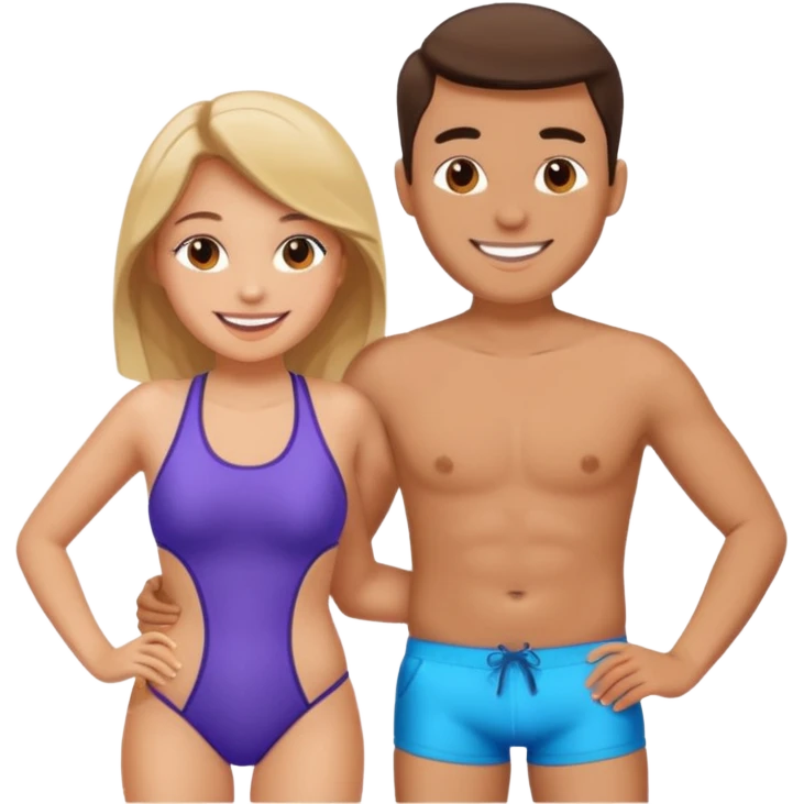 Girlfriend and boyfriend in swimsuit  emoji