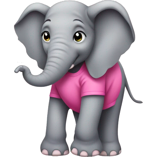 elephant using pink tshirt  emoji