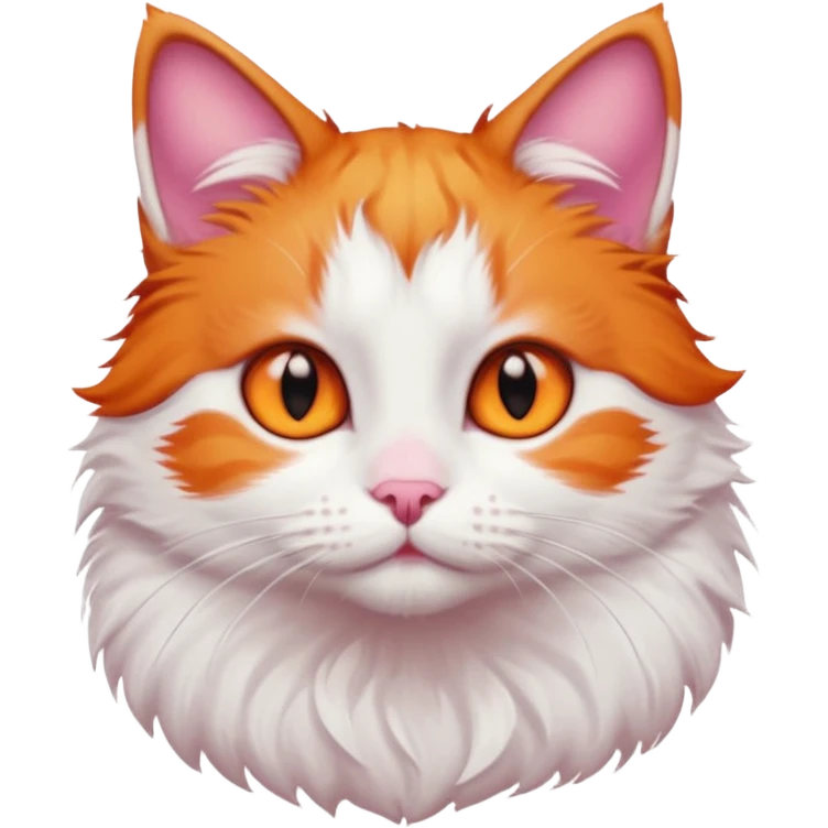tiny ginger and white cat with deep orange eyes emoji