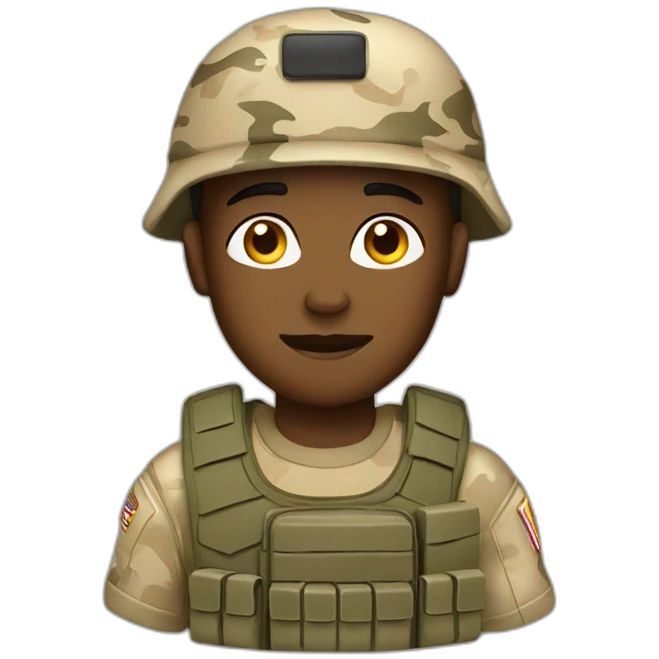 Military soldier with desert camo emoji