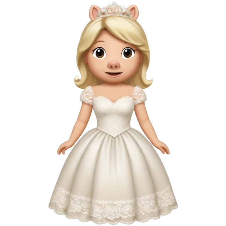 Miss piggy in a wedding dress emoji