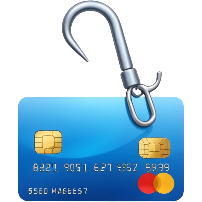 phishing, fishing hook holding a credit card emoji