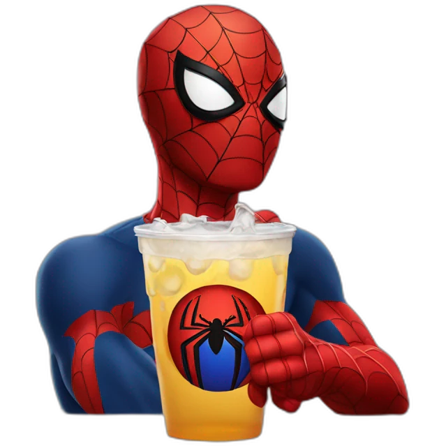 spiderman drinking emoji