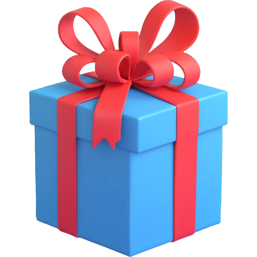 gift box, 3D emoji style emoji